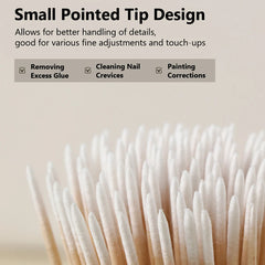 100/1000Pcs Double Ended Cotton Swabs Fine Pointed Tips for Nail Art Makeup Eyeliner Correction Beauty Tools Pack