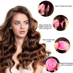 10pcs Heatless Hair Curlers Set | Soft Silicone No Heat Hair Rollers for Sleeping detail view