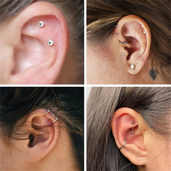 EVISPOL 2-14 Pcs Butterfly Moon Stainless Steel Stud Earrings, Hypoallergenic Hoop Earri detail view