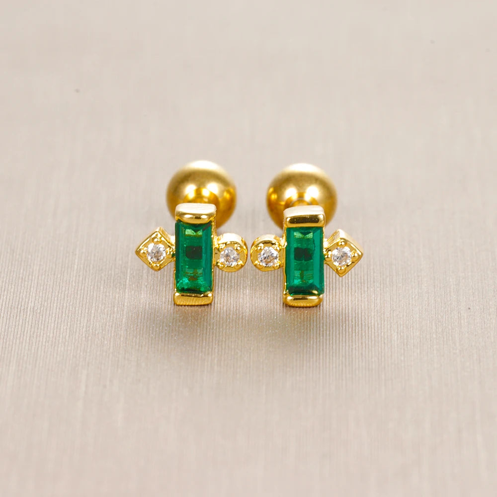 Butterfly Green Stud Earrings Women Stainless Steel lifestyle view