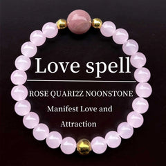 Natural Stone Pink Quartz With Rhodonite Bead Bracelet Women Simple Design Handmade Stretch Bracelet