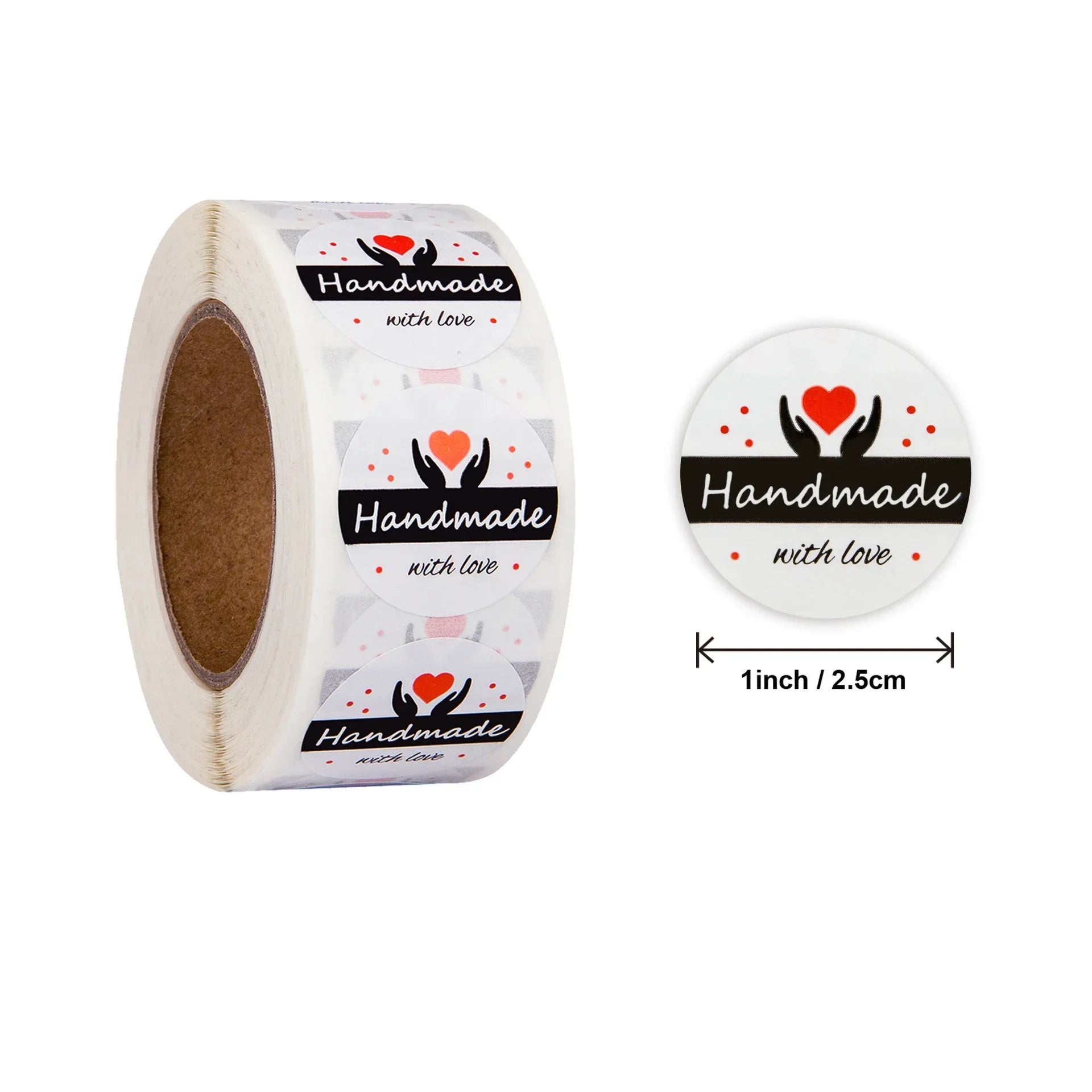 500pcs handmade with Love Stickers Baking label wedding sticker party label decorat additional angle
