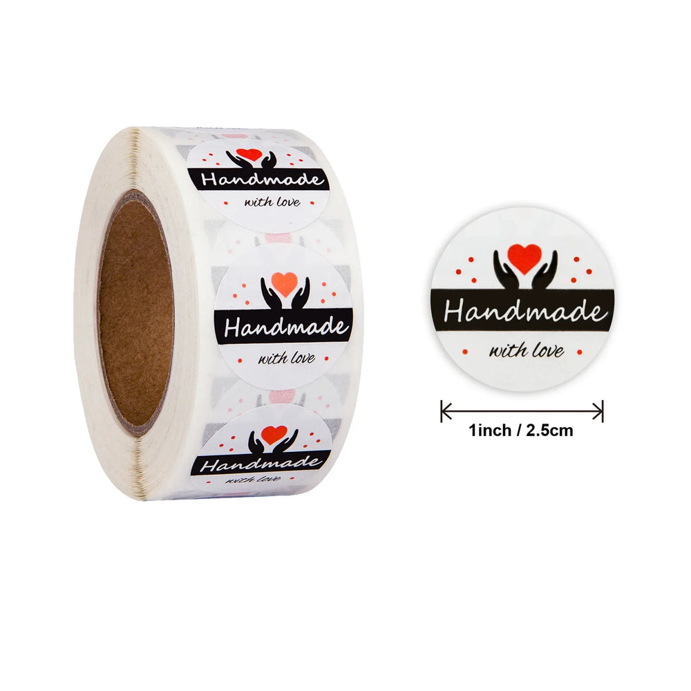 500pcs handmade with Love Stickers Baking label wedding sticker party label decorat additional angle