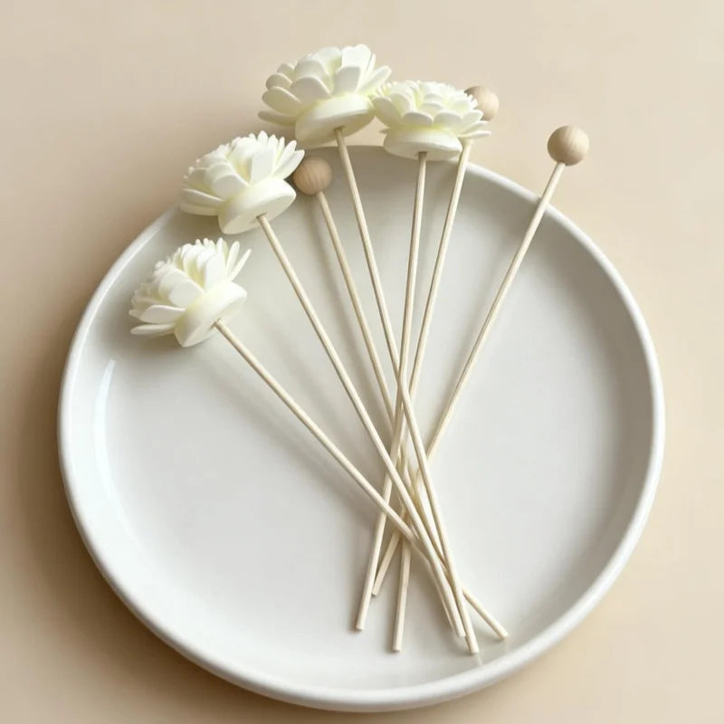 10PCS Artificial Flower Rattled Reed Fragrance Diffuser Sticks | Home Aroma Refills close-up view