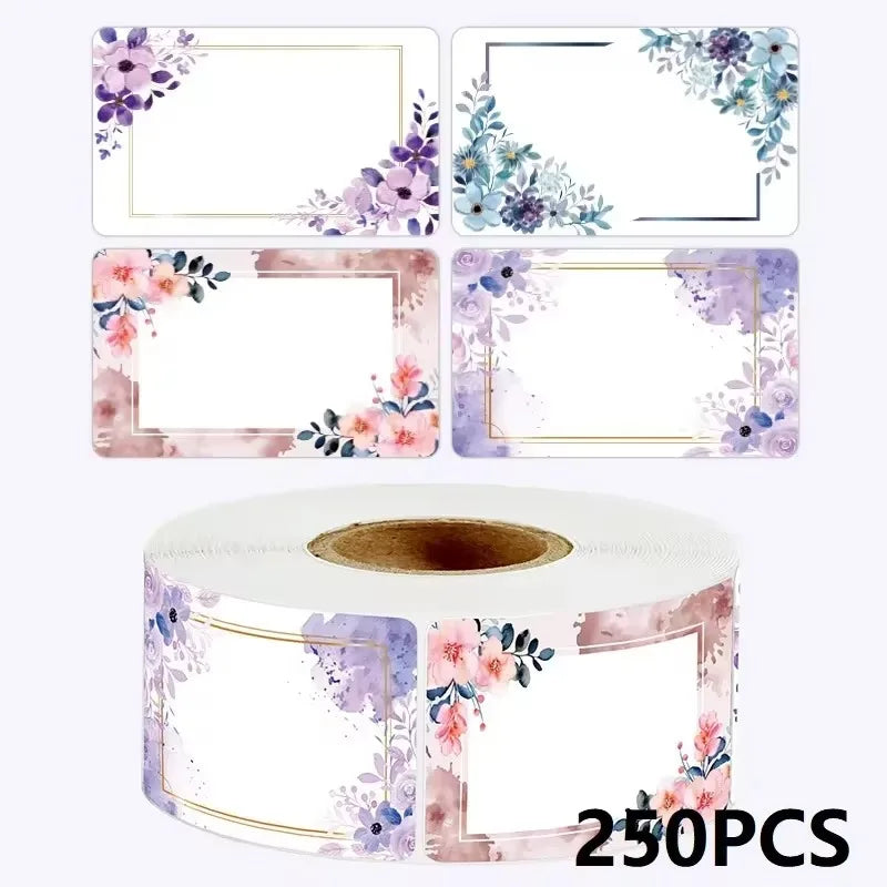 Sunflower Sticker Roll Pack | 50-250 Custom Name Labels for Home Organizing detail view