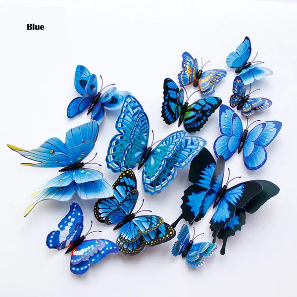 3D Butterfly Wall Stickers | 12/24pcs Magnetic Decor for Refrigerator and Walls close-up view