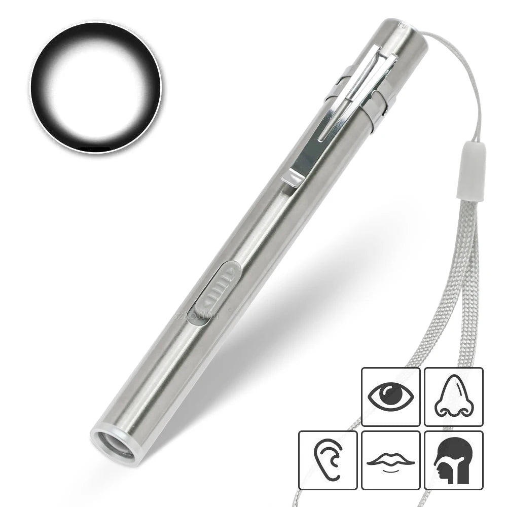 Mini Portable LED Pen Light | USB Rechargeable Medical Flashlight with Stainless Stee alternate view