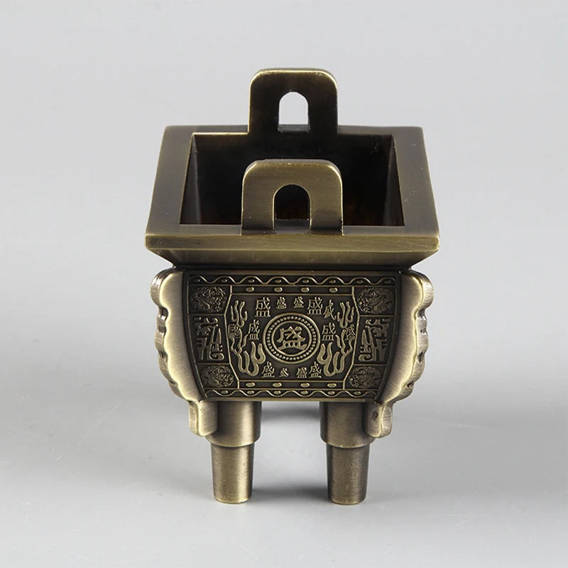 Mini Bronze Incense Burner | Chinese Retro Dragon Carving Decoration lifestyle view