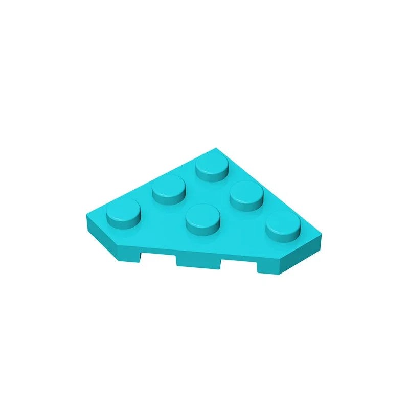 Gobricks GDS-556 Wedge Plate 3 x 3 Cut Corner | Compatible Building Block for DIY close-up view