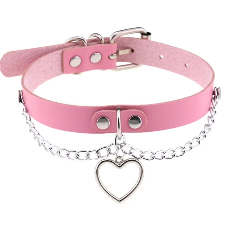 Pink Harajuku Gothic Spike Rivet Star Necklaces Collares Hip Hop Rock Black Bowknot additional angle