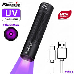 Mini 365nm/395nm Blacklight UV Flashlight | USB Rechargeable Pet Urine Detector