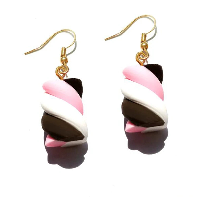Food Drop Earrings Hamburger Pizza Chicken Leg Candy Bottle Resin