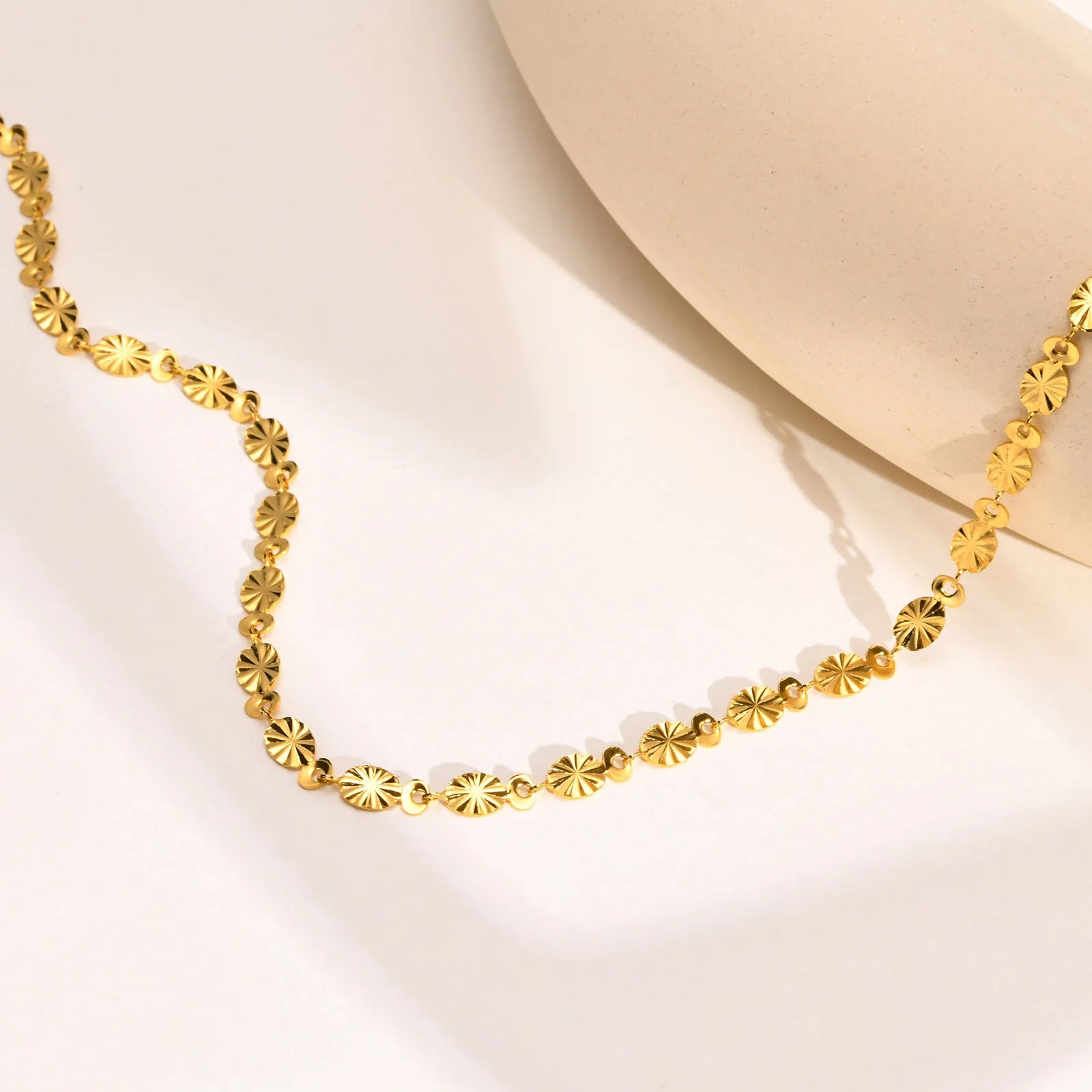Daisy Chain Necklace Women, Stainless Steel Flower Shape Collar Fashion New 2022 lifestyle view