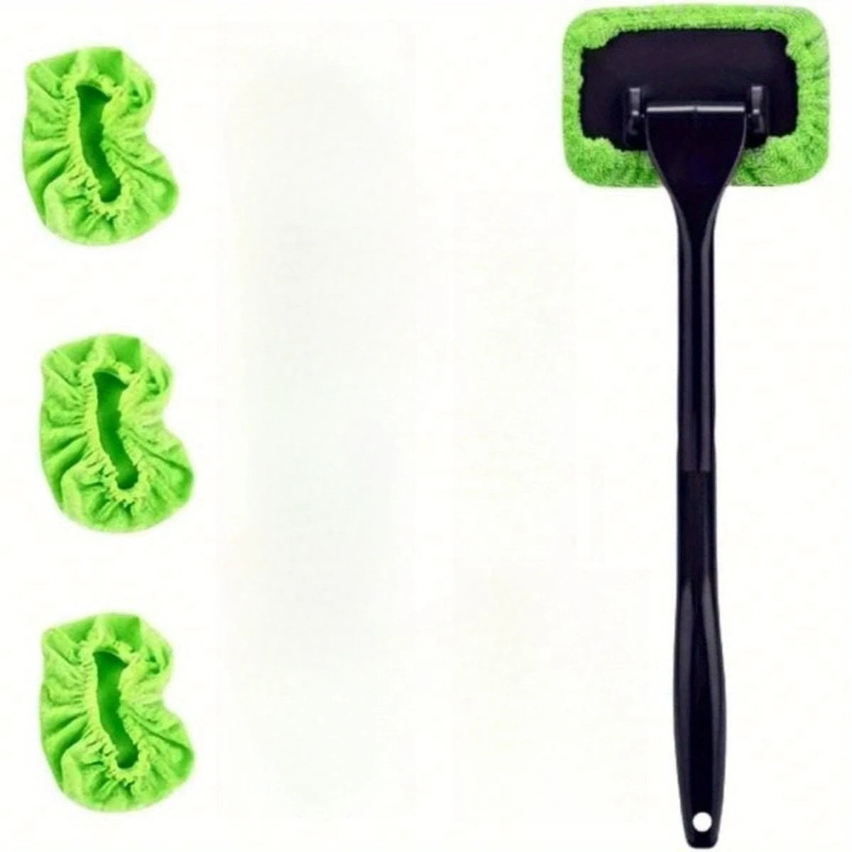Car Windshield Cleaning Tool, Telescopic Handle Window Cleaner with Washable Microf additional angle