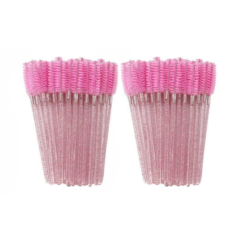 ANNAFRIS 50Pcs Eyelash Brush Soft Head Spiral Crystal Eyebrow Brush Lash Extension additional angle