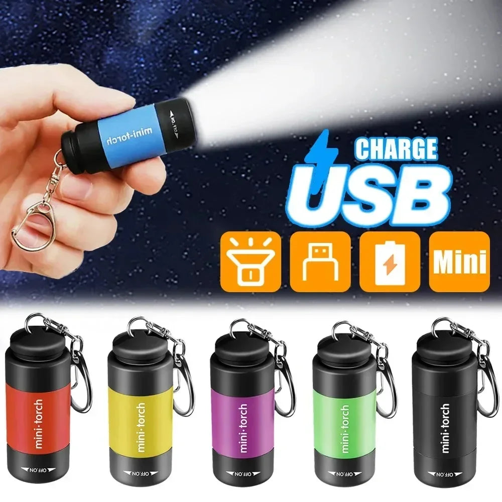 Portable Mini Flashlight Keychain Light | USB Rechargeable LED Keychain Torch alternate view