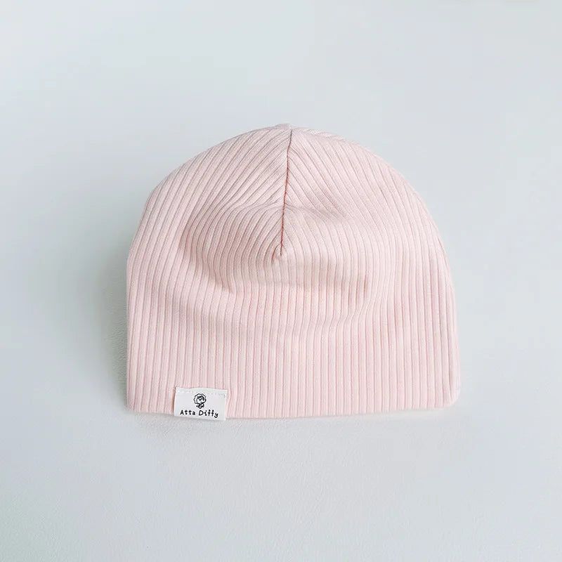 Soft Knit Baby Beanie | Breathable Cotton Candy Color Hat for Toddlers lifestyle view