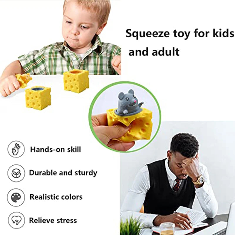 Squeeze Cheese Cup Fidget Toy Set | Mouse Rabbit Frog Stress Relief alternate view