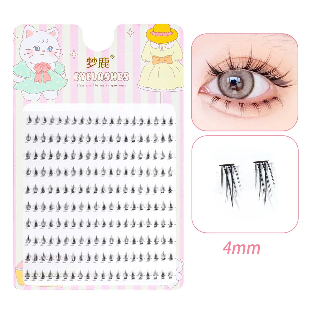 10 Rows 5-7mm Air Lower Eyelashes | Fairy Segmented Natural Under Lashes for Manga additional angle