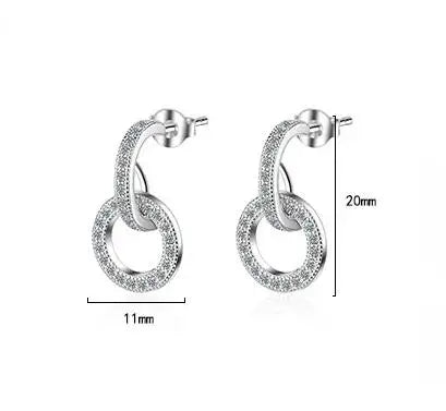 Moissanite Diamond Earrings 925 Sterling Silver D Color VVS1 Moissanite Classic Cir additional angle