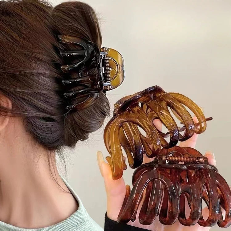 New Design Top Grade Pumpkin Hair Claw Clip For Women Sweet Hair Ornament Back Long Hair Hold Headba