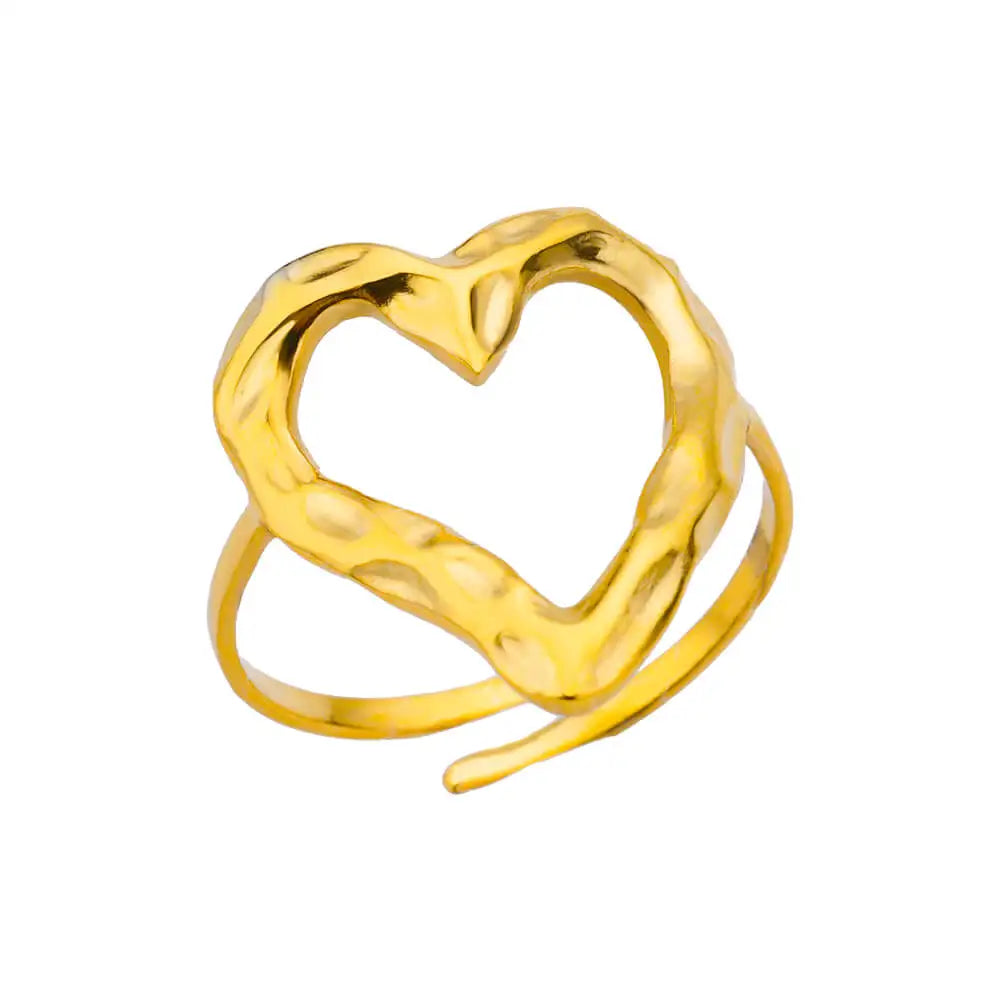 316L Stainless Steel Rings for Women Gold Color Never Fade Luxury Classic rings weddi lifestyle view