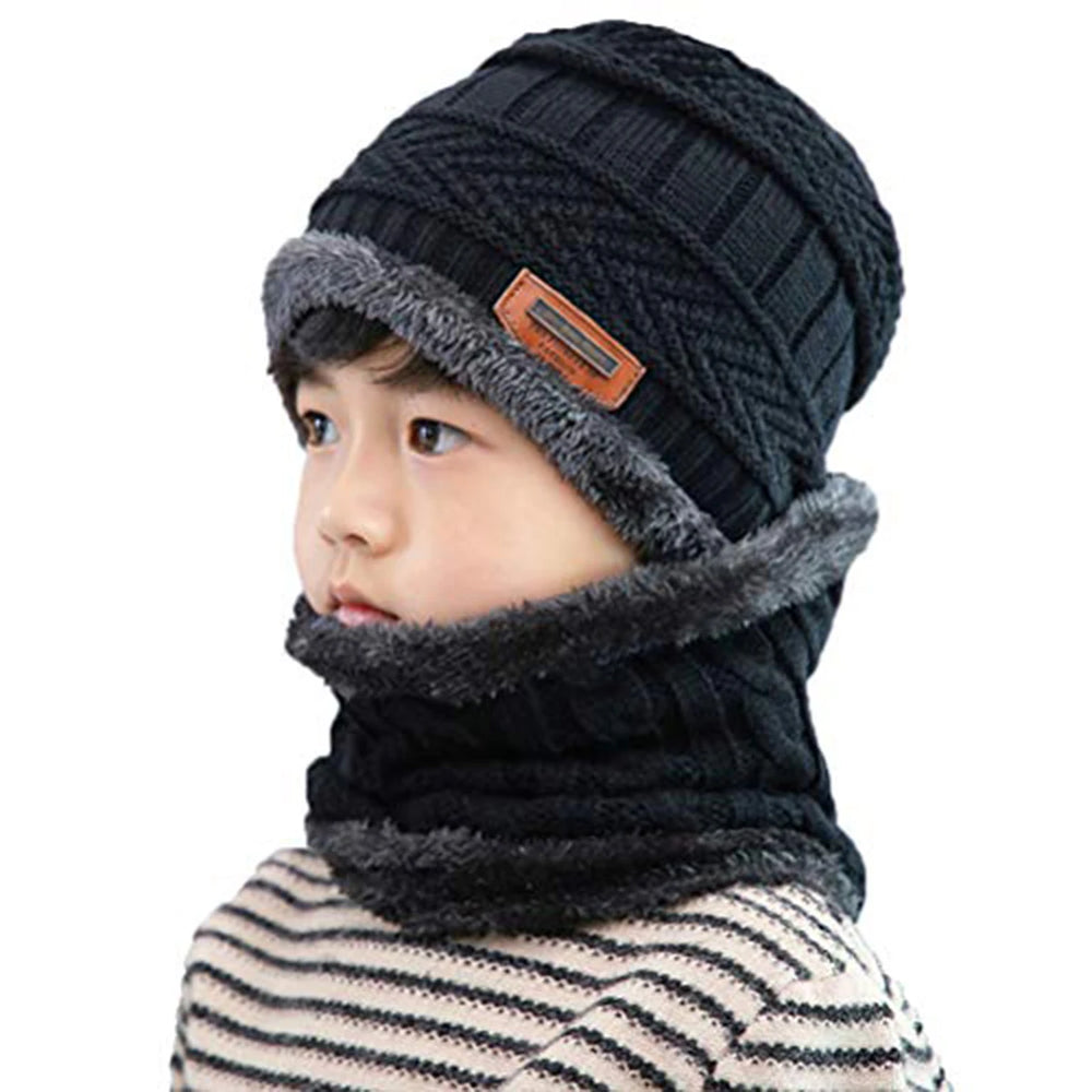 Kids Warm Knitted Hat and Scarf Set | Winter Accessories for Children alternate view