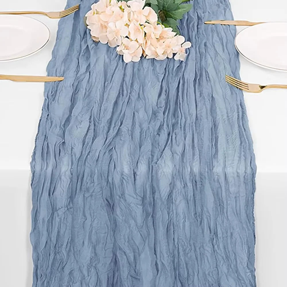 Table Runner Cheesecloth Gauze Rustic Boho Cheese Cloth Wedding Bridal Shower Birthda lifestyle view