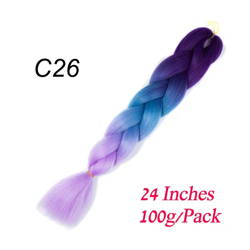 Lihui Pre Stretched Jumbo Braid Hair Extensions 24 inch | Kanekalon Synthetic Hair for A detail view