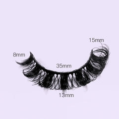 4 Pairs 3D Mink DD Curl Russian Lashes Reusable Fluffy Strip Eyelashes for Eyelashes E close-up view