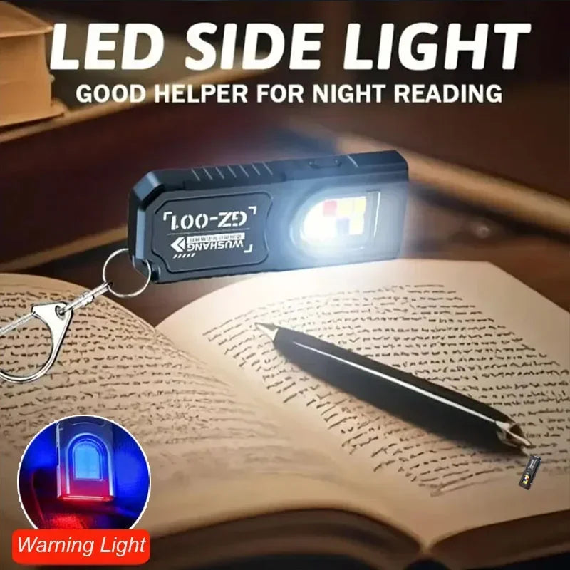 USB Rechargeable Magnetic Keychain Flashlight | 5 Light Modes Hands Free Headlamp additional angle