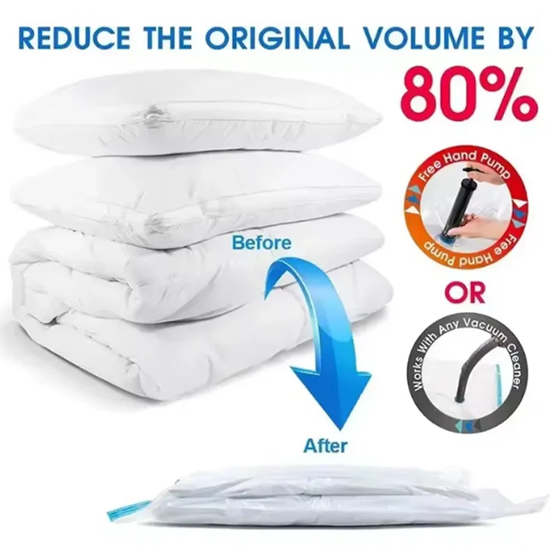 Vacuum Storage Bags with Valve Foldable Compressed Organizer Space Saving Large Size lifestyle view