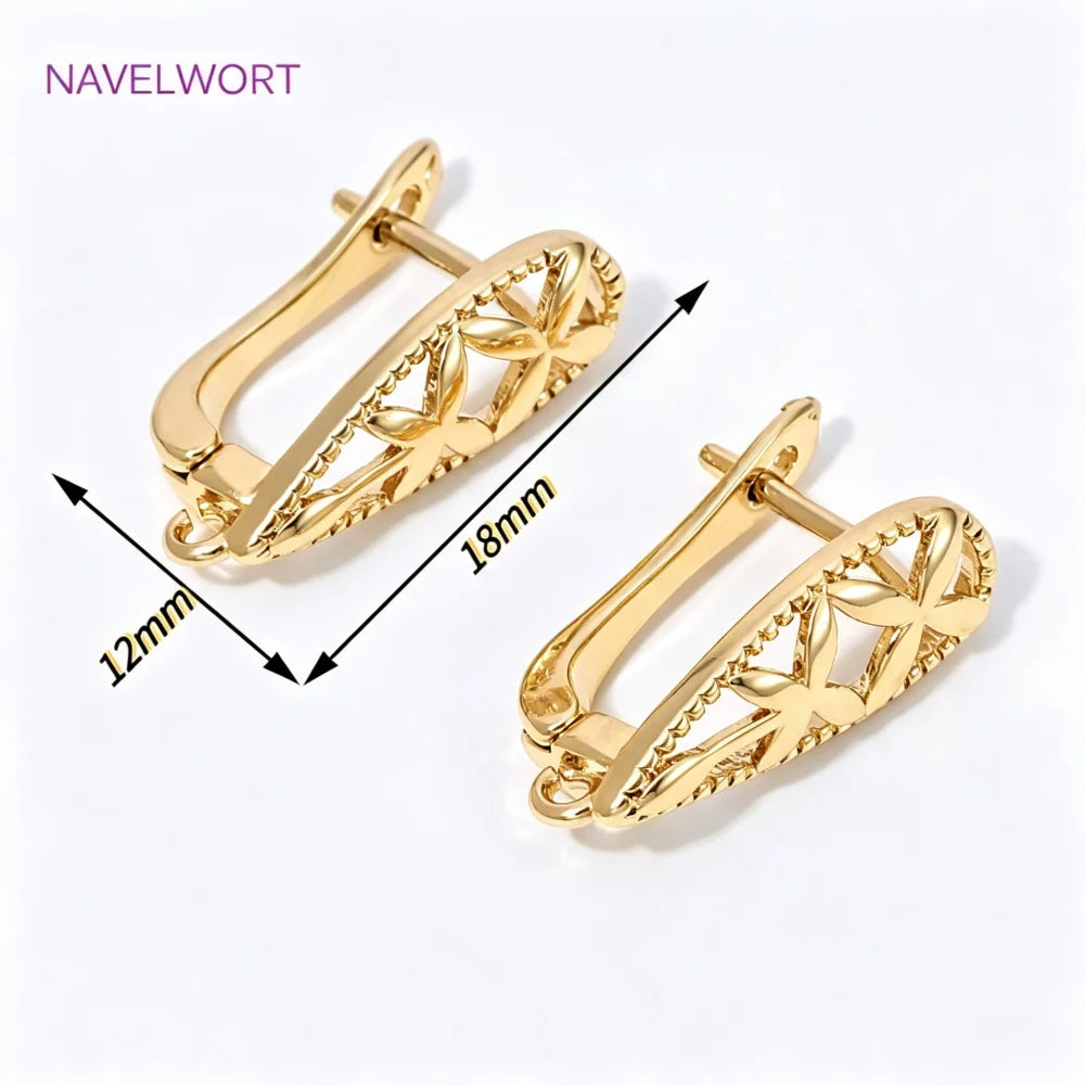 18K Gold Plated Anti-Allergy Earring Hook Clasps,Fasteners For Earrings,Brass Earwire lifestyle view