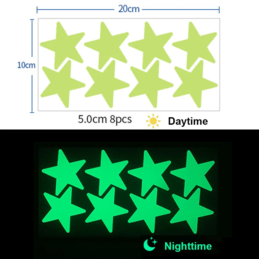 Glow In The Dark 3D Star Wall Stickers | Creative Luminous Room Decor additional angle