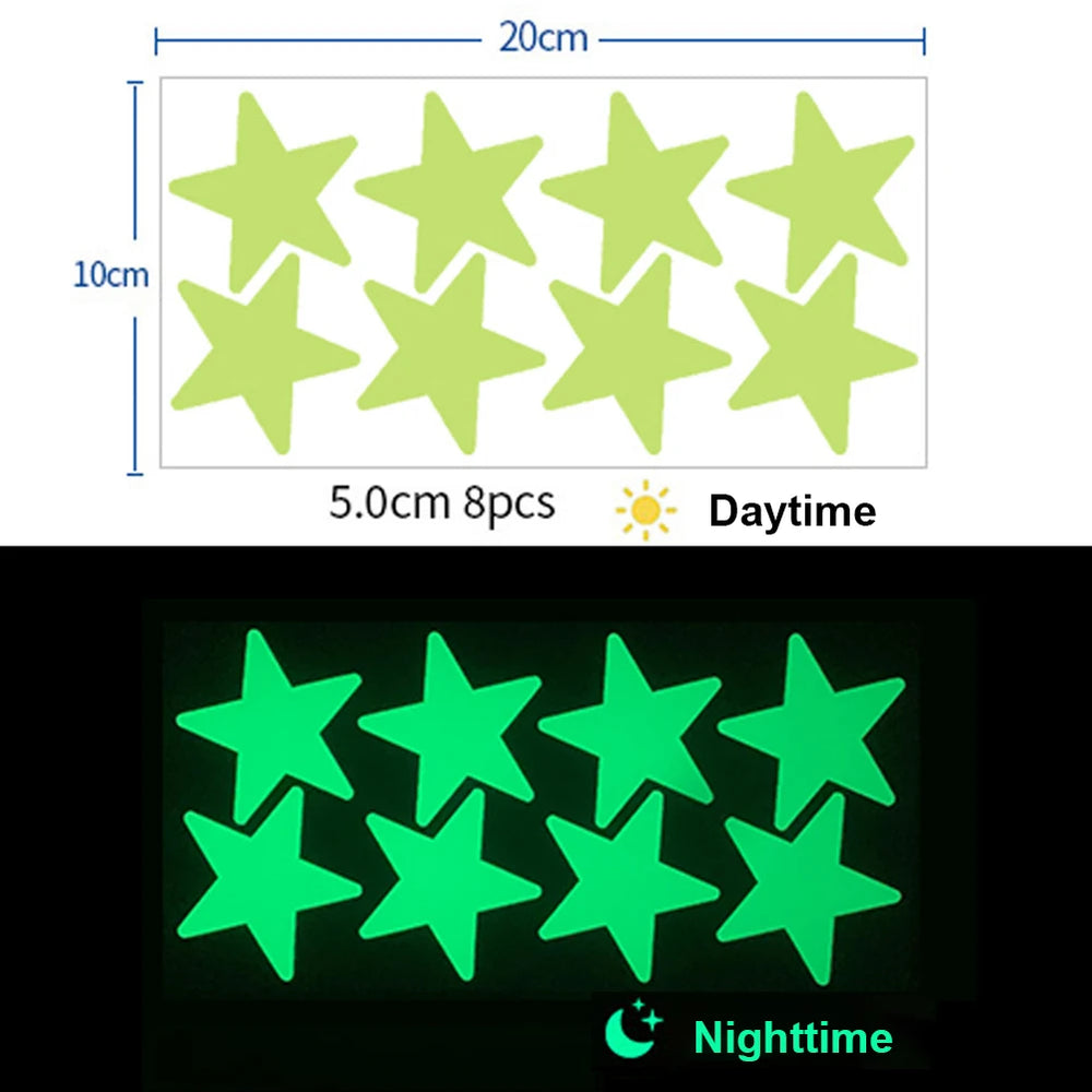 Glow In The Dark 3D Star Wall Stickers | Creative Luminous Room Decor additional angle