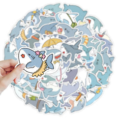 50 Funny Shark Meme Stickers Pack | Waterproof PVC Decals for Laptop, Luggage, Skateboar detail view