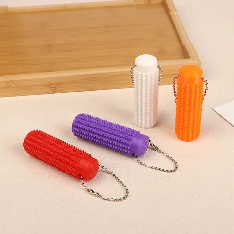 Little Ouchies Pocket-Sized Mini Spiky Grippie Stress Relief Keychain Fidget Toy | Anx close-up view