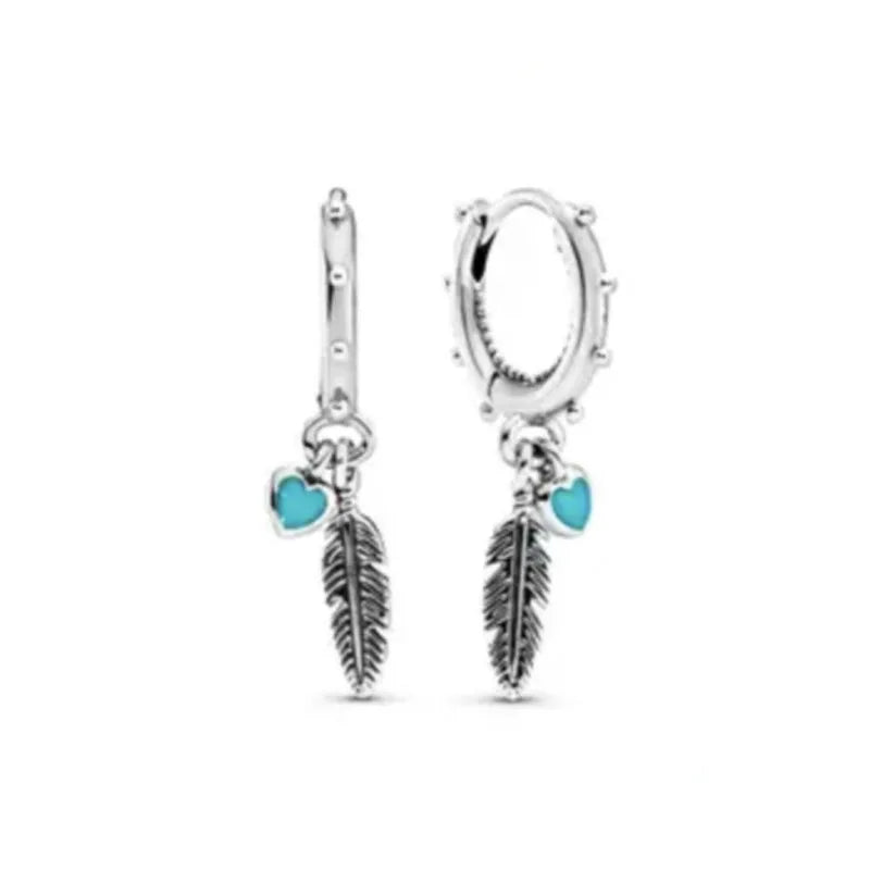 925 Sterling Silver Snowflake Heart Earrings | Fine Stud Earrings for Women close-up view