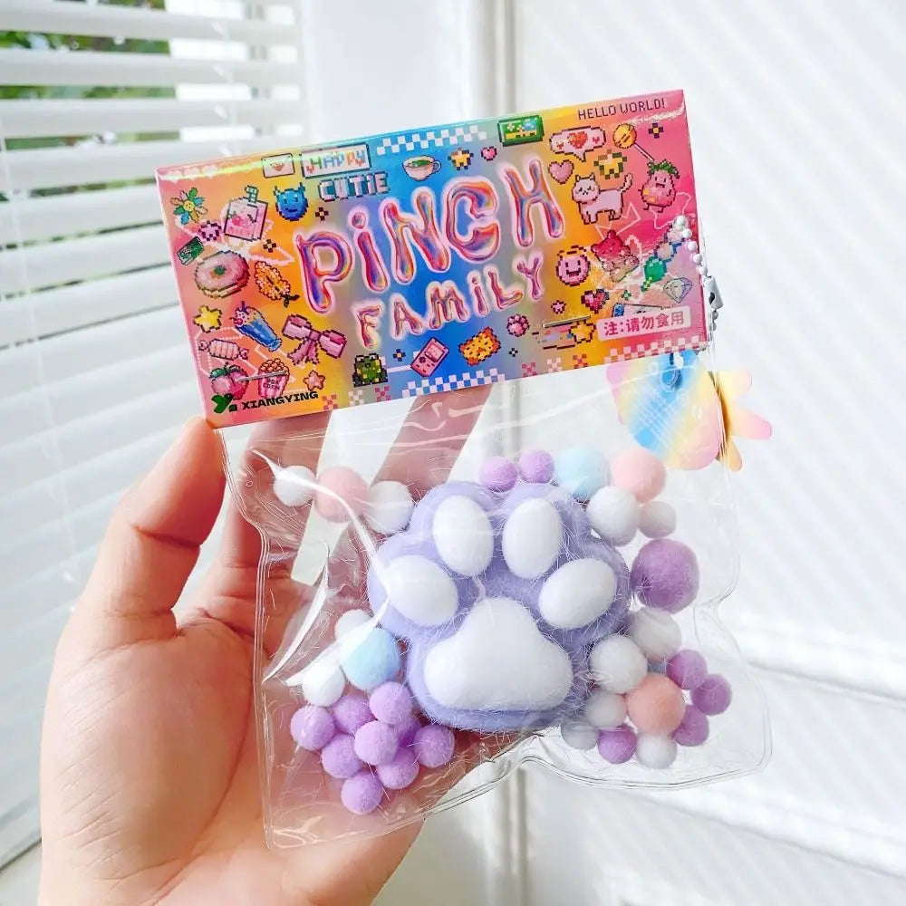 Mini Cat Paw Squeeze Toy Silicone Pinch Decompression Toy Plush TPR Fidget Sensory To alternate view