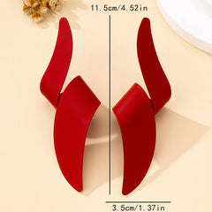 Irregular Geometric Red Earrings for Women detail view
