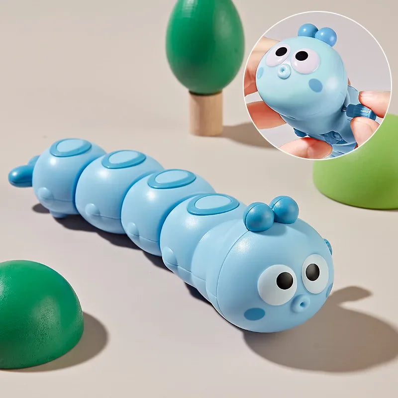 Cartoon Clockwork Caterpillar Crawling Toys Parent Child Interactive Cute Animal Baby Wind Up Toy fo