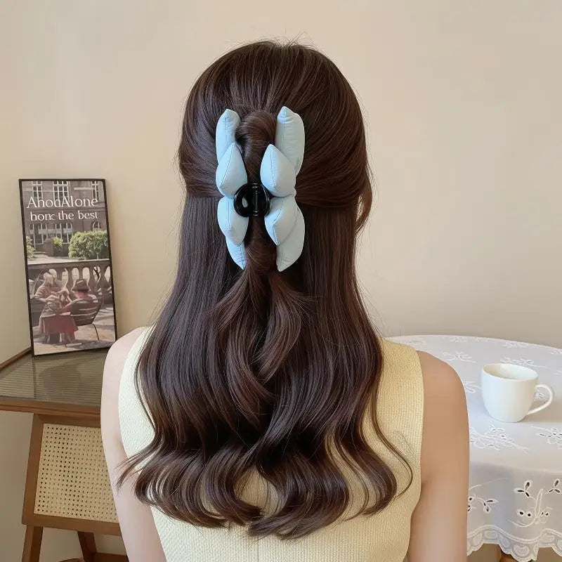 Women 3D Bow Princess Hairpin Cute Sweet Style Back Head Hair Clip for Girls Christmas Gift New Year Party Hair Accessory