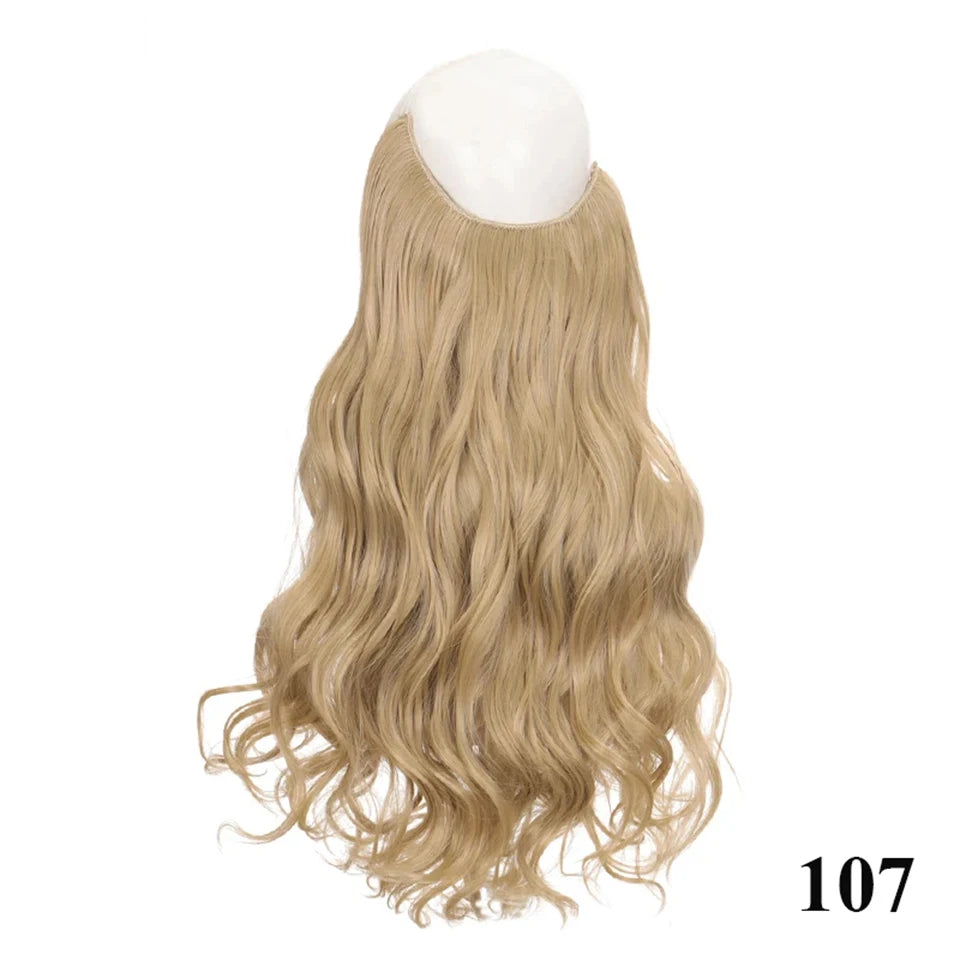 Fish line hair extension piece | 40cm 50cm 60cm straight and curly daily wear for wom alternate view
