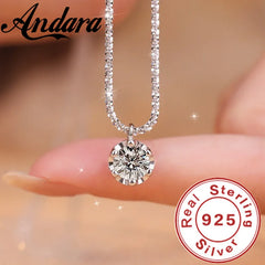 Andara Luxury 925 Sterling Silver AAAAA Zircon Pendant Necklace Fashion Italian Silver Necklace Wome