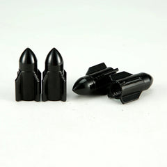 4Pcs/Set Aluminum Rocket Tire Valve Caps for Car Motorcycle Bike Alloy Tyre Valve Cove close-up view