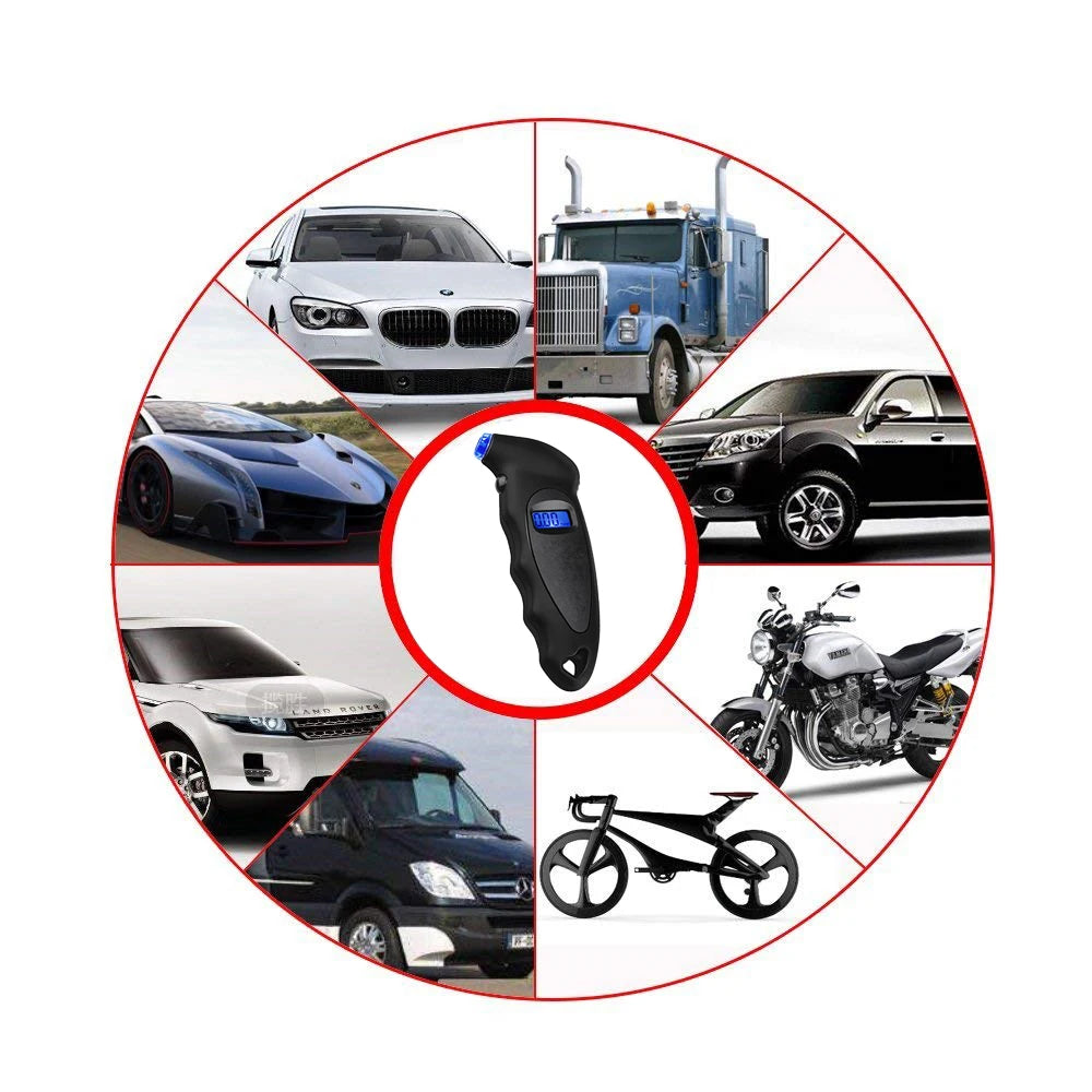 Digital Tire Pressure Gauge | High Precision Backlit Car Tyre Air Meter close-up view