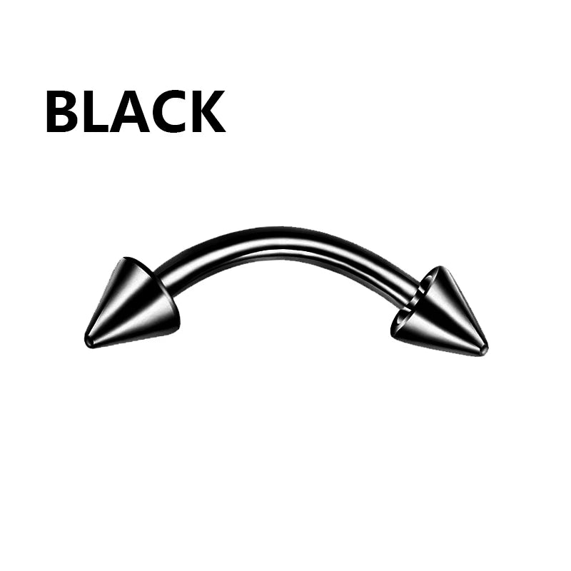 1/5Pcs Eyebrow Lip Piercing Banana Shape Lip Ring Stainless Steel Curved Barbell Stud He detail view