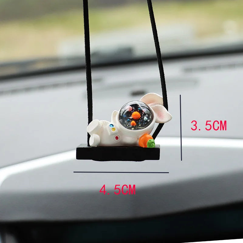 Funny Astronaut Cartoon Car Rearview Mirror Pendant alternate view