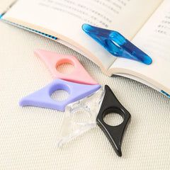 Transparent Acrylic Book Page Holder Thumb Book Holder Ring Book Opener Bookmark Readi close-up view