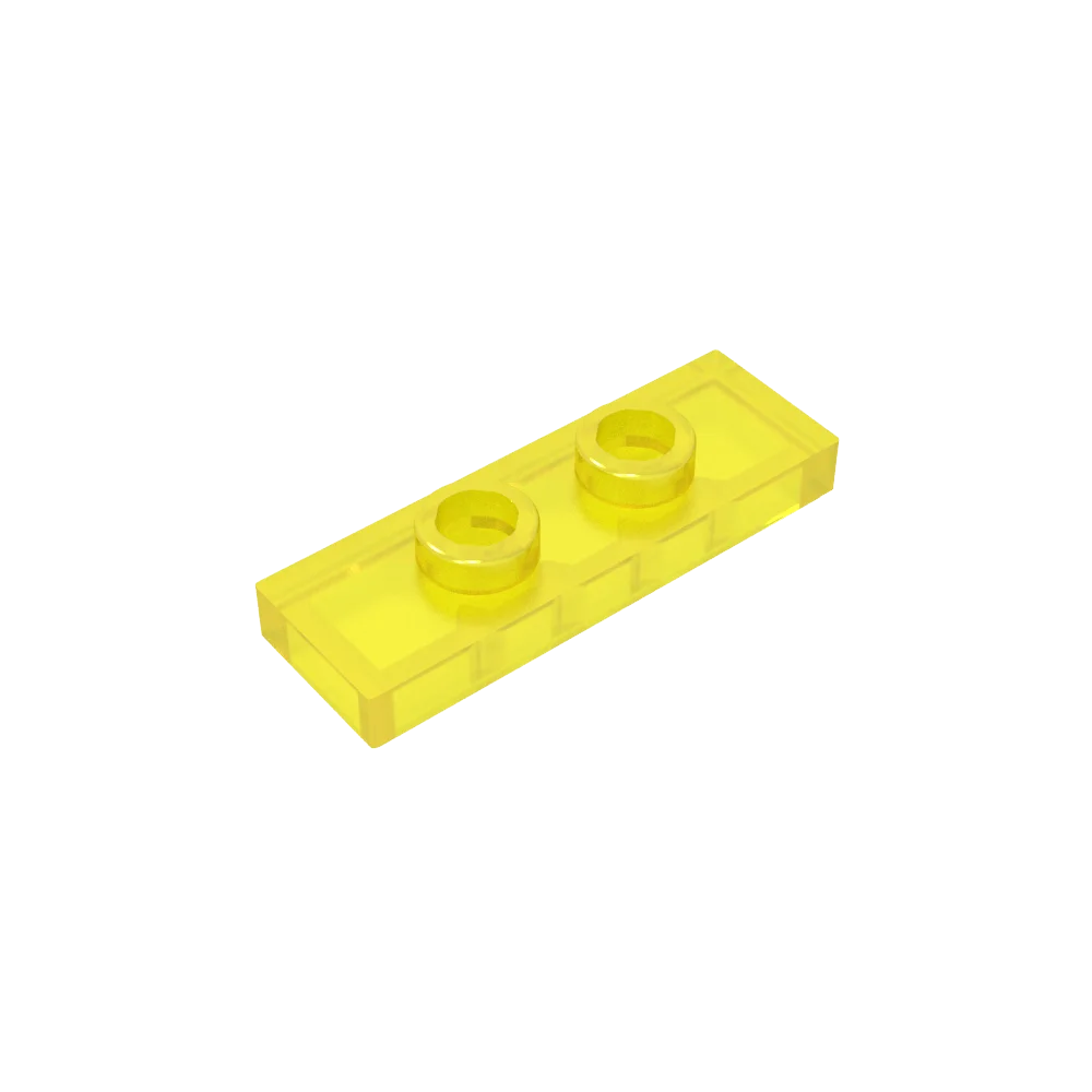 Gobricks GDS-1504 Plate, Modified 1 x 3 with 2 Studs (Double Jumper) | Compatible Buil close-up view